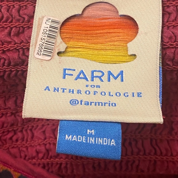 Farm Rio for Anthropologie Tiered Strapless Multicolor Midi Dress Size M - Picture 12 of 12